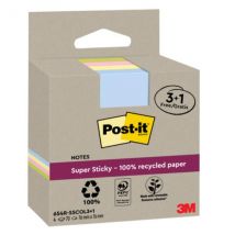Foglietti riposizionabili Post-it�Super Sticky carta riciclata al 100% assortiti 76x76 mm - 18 blocchetti da 70 ff