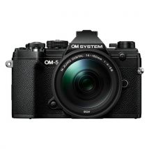 Fotocamera mirrorless 20Mpx OM 5 Kit M.Zuiko Digital Ed 14 150mm F4 5.6 Ii Black