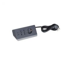 Multipresa da scrivania con 2 prese 2P+T bipasso, una presa tedesca P30 e 2 prese USB BTicino grigio - S3711GBU