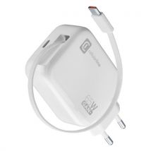 Caricabatterie Cellular Line ACHROLLUSBCGAN65WW RETRACTABLE 65W GaN Wh
