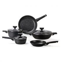 Batteria pentole alluflon moneta a01a176508 magnolia stone black