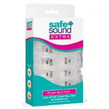 Safe and Sound Push Button AM and PM 7 Day Pill Box with Braille
