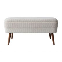 Banc Coffre en Velours Côtelé Écru - Eleonor - Singulier