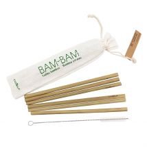 6 Pailles Lavables en Bambou avec Écouvillon - Cookut
