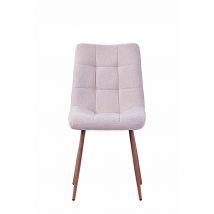 Chaise de Salle à Manger en Tissu Ivoire et Pieds en Métal Effet Chêne Clair - Oslo - PG HOME