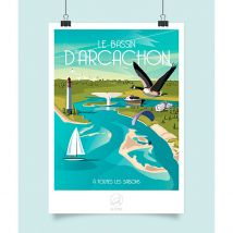 Affiche Bassin D'Arcachon 42x59.4cm - La Loutre