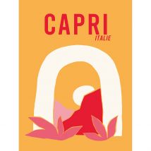 Affiche "Capri Italie" Jaune 30x40cm - A&A Story