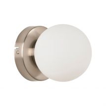 Applique en Metal et Verre H12cm Alu Brosse - Seventy - Corep