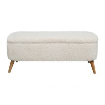 Banc Coffre Bouclette Blanc Crème - Elément - SEMA Design