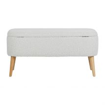 Banc Coffre Bouclette Blanc - Eleonor - Singulier