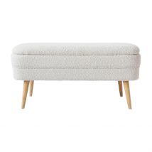 Banc Coffre Bouclette Blanc - Eleonor - Singulier