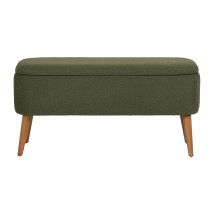 Banc Coffre Bouclette Vert - Eleonor - Singulier