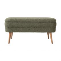 Banc Coffre Bouclette Vert - Eleonor - Singulier