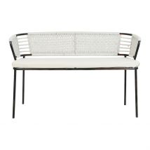 Banquette 2 Places en Fer Noir et Coton Beige - Cobalt - SEMA Design