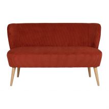 Banquette 2 Places en Velours Côtelé Terracotta - Eleonor - Singulier