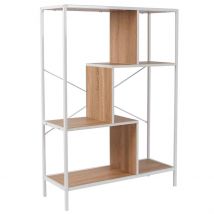 Bibliothèque en Fer Blanc et Bois H113cm - Edison - Home Déco Factory