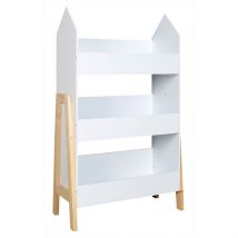 Bibliotheque Gabriel Blanc en Pin - Home Déco Factory
