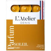 Boite de 24 Bougies Chauffe-plats Parfumés Soleil Fruité -terracota - Atelier Denis