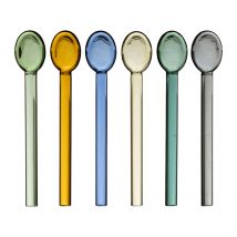 Boite de 6 Agitateurs à Cocktail en Verre Multicolore L15cm - Colorea - SEMA Design