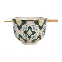 Bol Baguette en Grès et Bambou Vert D13cm - Azulejo - SEMA Design