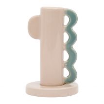 Bougeoir Nude et Vert en Grès - Funny - SEMA Design