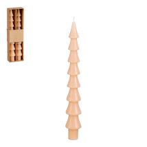 Bougies Sapin (x2) Beige H25cm - Mica Decorations