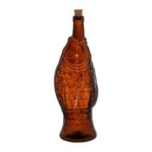 Bouteille Poisson en Verre Recyclé Sablé Ambre 1.1L - Côté Table