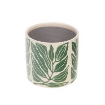 Cache-pot en Céramique Vert et Blanc H12cm - Amazonie - Amadeus