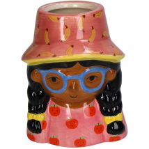 Cache-pot Fille en Dolomite Multicolore H10cm - Kersten