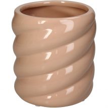 Cache-pot Torsadé en Grès Rose D14cm - Kersten