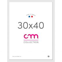 Cadre Photo 30x40cm Lario Blanc Verre Mdf - CM Création