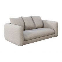 Canapé Convertible 2 Places Basile - Tissu Texturé - Jazz Crème - Inside