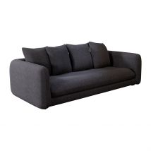 Canapé Fixe 4 Places Basile - Tissu Texturé - Crown Noir - Inside