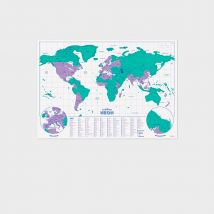 Carte du Monde à Gratter Néon Vert 42x29cm - Suck Uk