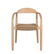 Chaise avec Accoudoirs en Bois d'Eucalyptus Sable - Anam - Zago