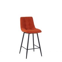 Chaise de Bar en Tissu Matelassé Terracotta - Lilly - PG Trading