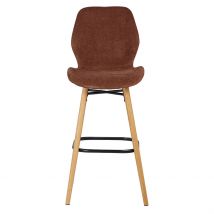 Chaise de Bar en Tissu Soft Touch Acajou H65cm - Keri - Zago