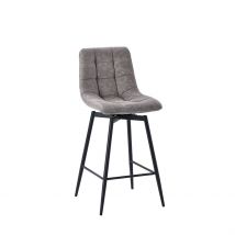 Chaise de Bar Pivotante en Microfibre Matelassé Taupe - Lilly - PG Trading