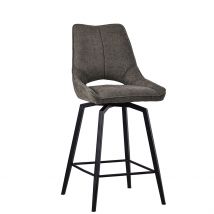 Chaise de Bar Pivotante en Tissu Vert - Stockholm - PG HOME