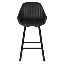 Chaise de Bar Pivotante Noir Veilli H75cm - Moss - Zago