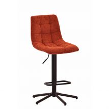Chaise de Bar Réglable H64/85cm en Tissu Matelassé Terracotta - Lilly - PG HOME