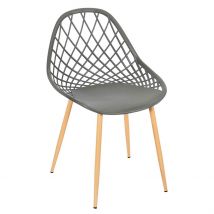 Chaise de Jardin en Plastique Grise - Malaga - Home Déco Factory