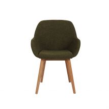Chaise avec Accoudoirs en Tissu Bouclette Kaki - Altea - Zago