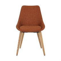 Chaise de Salle à Manger en Tissu Cognac - Ben - Zago