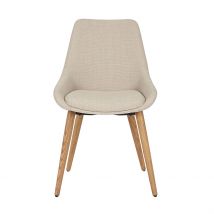 Chaise de Salle à Manger en Tissu Crème - Ben - Zago
