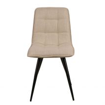 Chaise de Salle à Manger en Tissu Matelassé Beige - Alize - Zago