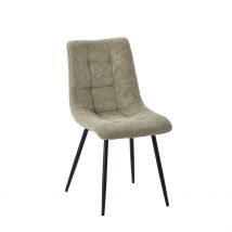 Chaise de Salle à Manger en Tissu Matelassé Kaki - Lilly - PG Trading