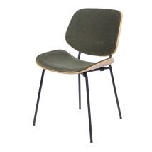 Chaise de Salle à Manger en Tissu Vert et Chêne - Atlanta - Amadeus