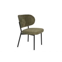 Chaise de Salle à Manger en Tissu Vert - Sanne - White Label Living