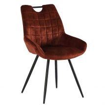 Chaise de Salle à Manger en Velours Rouille - Dana - Casita